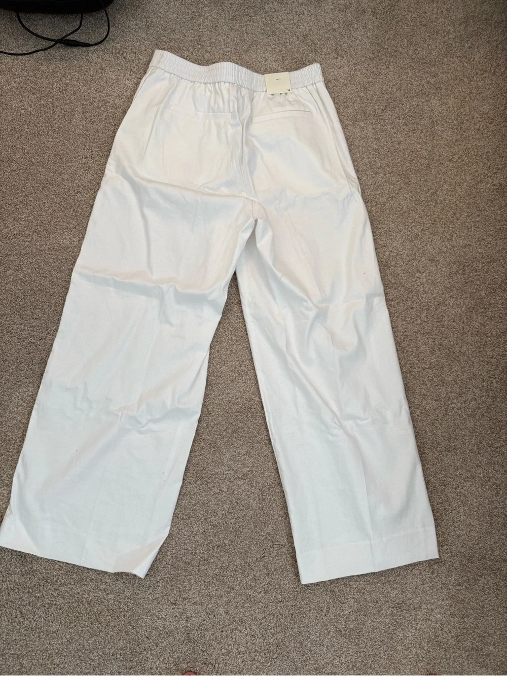 Banana Republic Wide-Leg White Linen Trousers